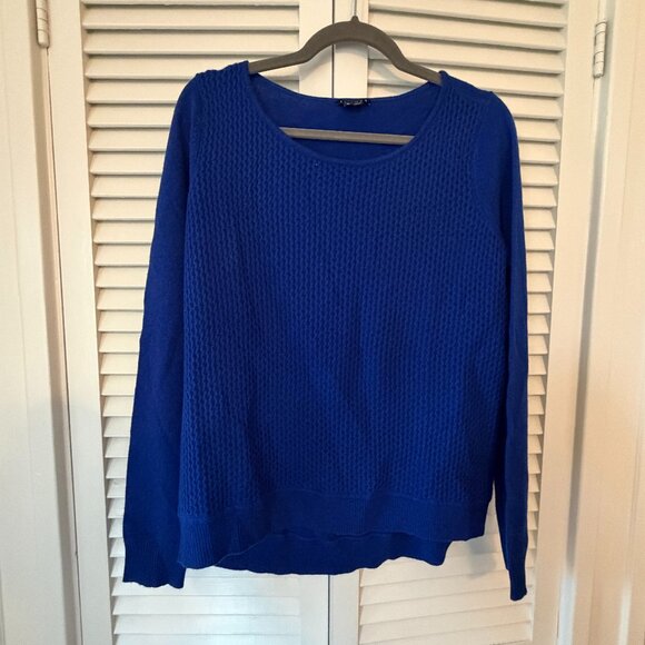 Theory women's Raffina HS Lofty cashmere sweater medium blue - Picture 1 of 8